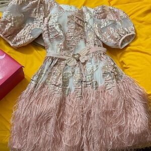 Elegant Pink and Gold Kids Formal Dress